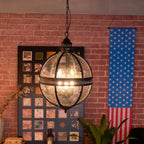 Lampadario in Vetro Vintage Stile Industriale a Globo