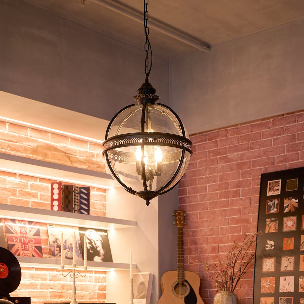 Lampadario in Vetro Vintage Stile Industriale a Globo