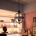 Lampadario in Vetro Vintage Stile Industriale a Globo