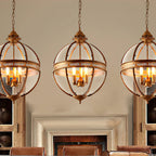 Lampadario in Vetro Vintage Stile Industriale a Globo