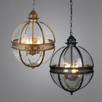 Lampadario in Vetro Vintage Stile Industriale a Globo