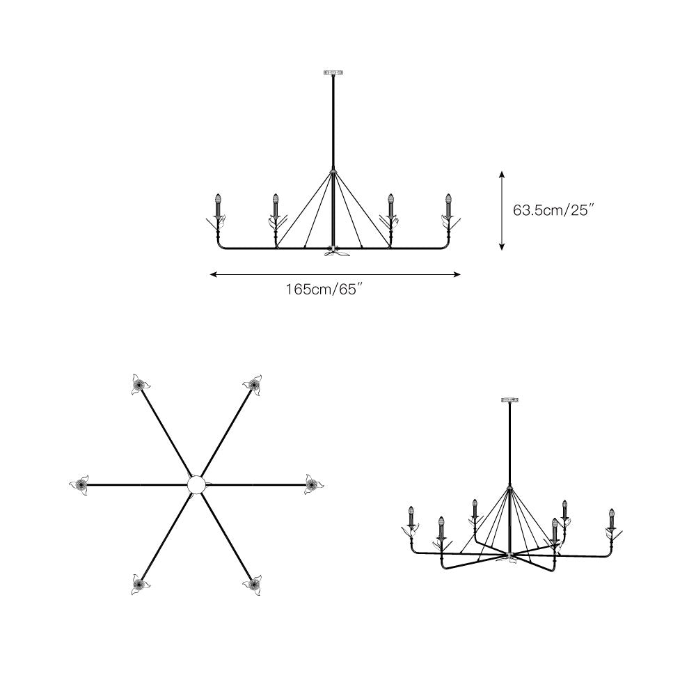 Lampadario a Foglie Ramificate