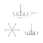 Lampadario a Foglie Ramificate