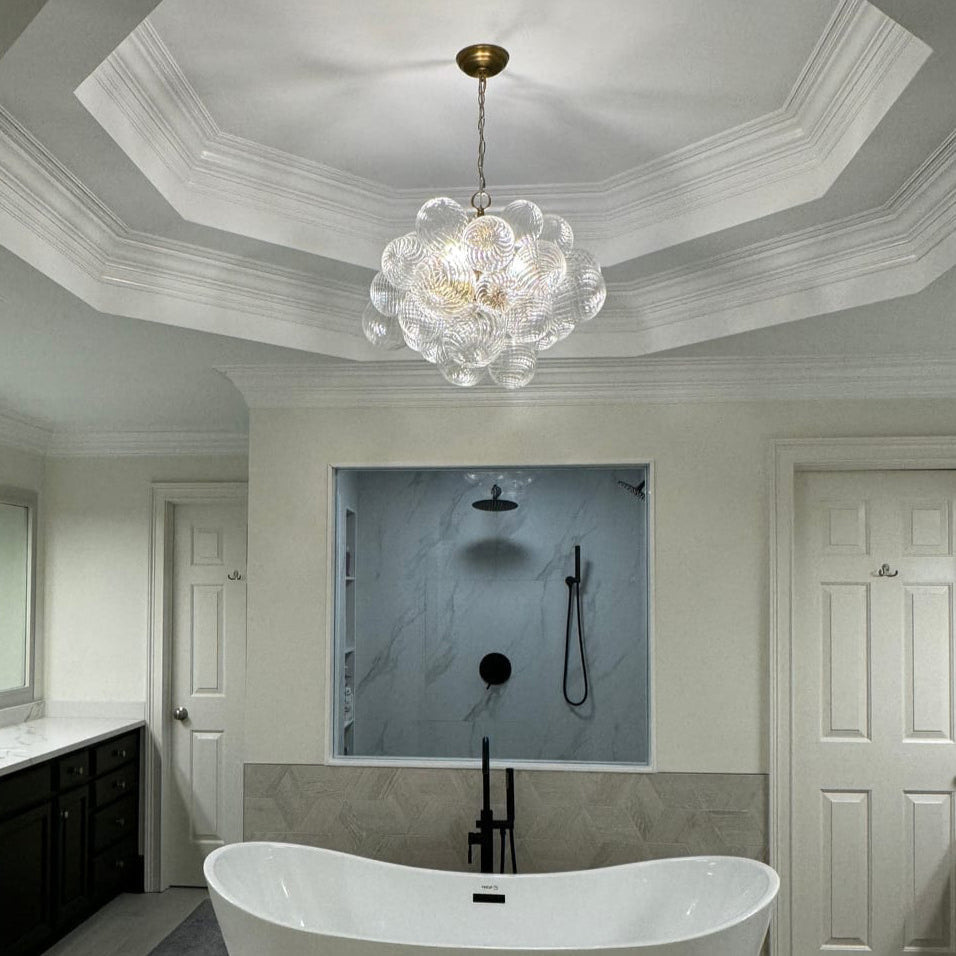 Lampadario Stellia Bubble Art in Ottone