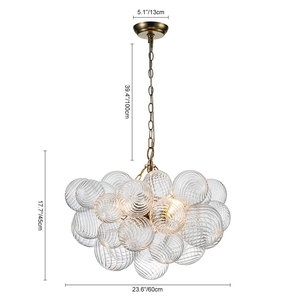 Lampadario Stellia Bubble Art in Ottone