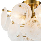 Lampadario Semi Flush in Vetro Opalino a Spirale Kospa Moderno