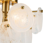 Lampadario Semi Flush in Vetro Opalino a Spirale Kospa Moderno