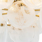Lampadario Semi Flush in Vetro Opalino a Spirale Kospa Moderno