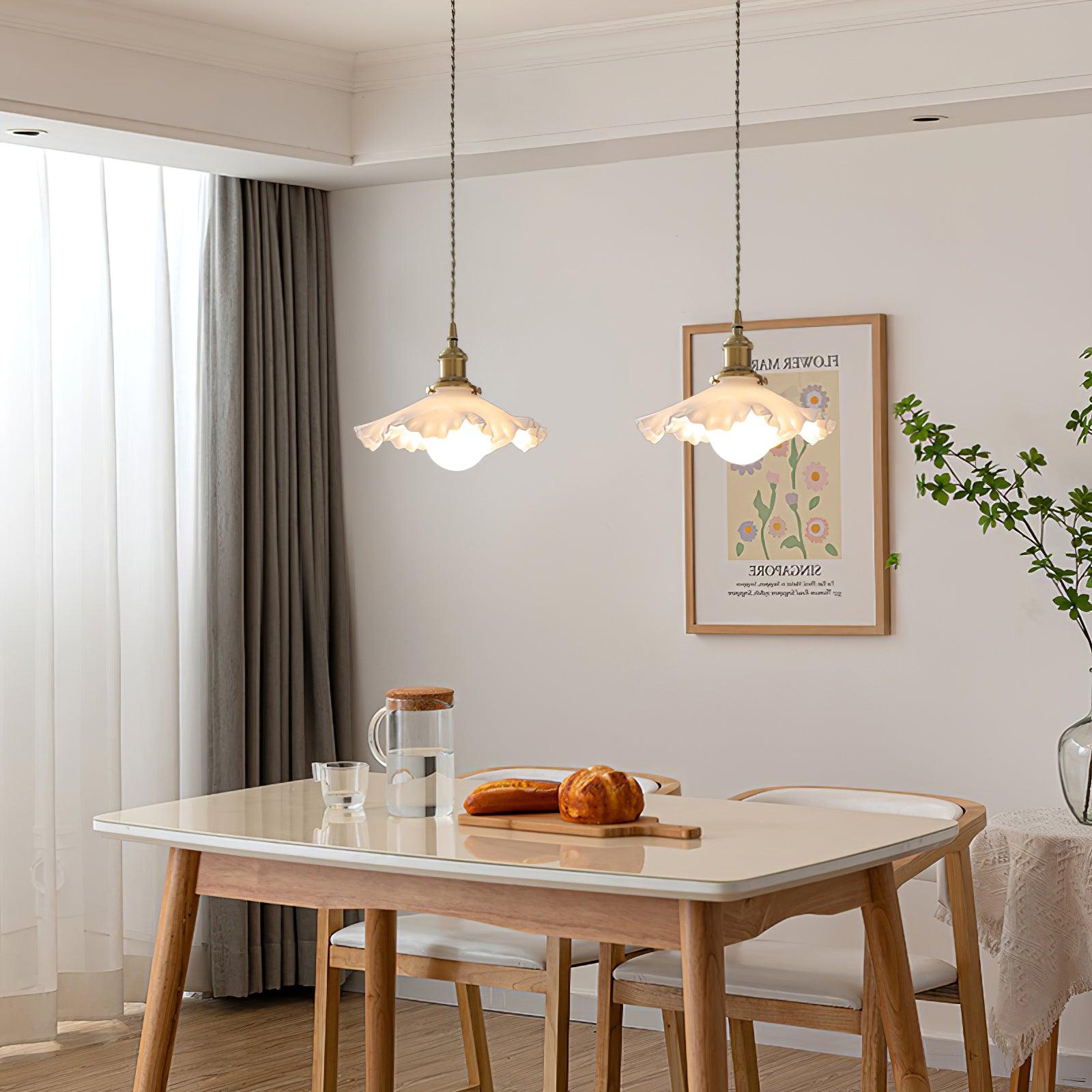 Lampada a sospensione Bravesso – Vetro – Bianco – Ø 30 cm – Design Elegante