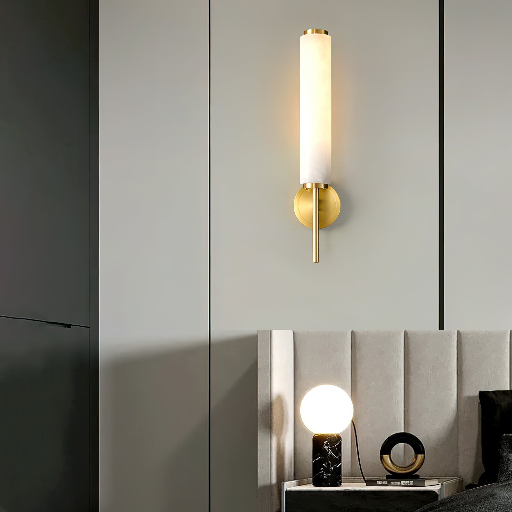 Lampada da Parete in Alabastro Art Deco Jern