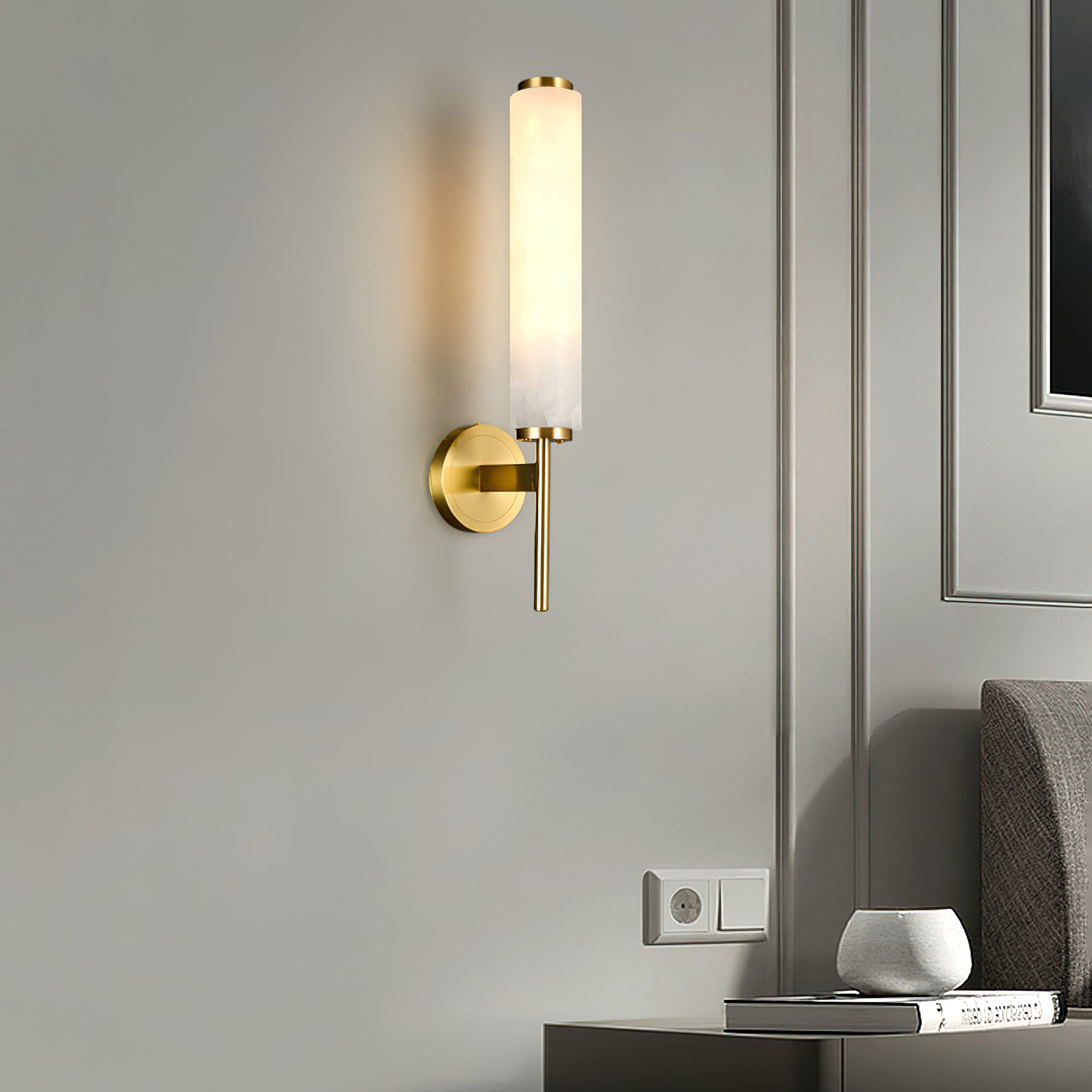 Lampada da Parete in Alabastro Art Deco Jern