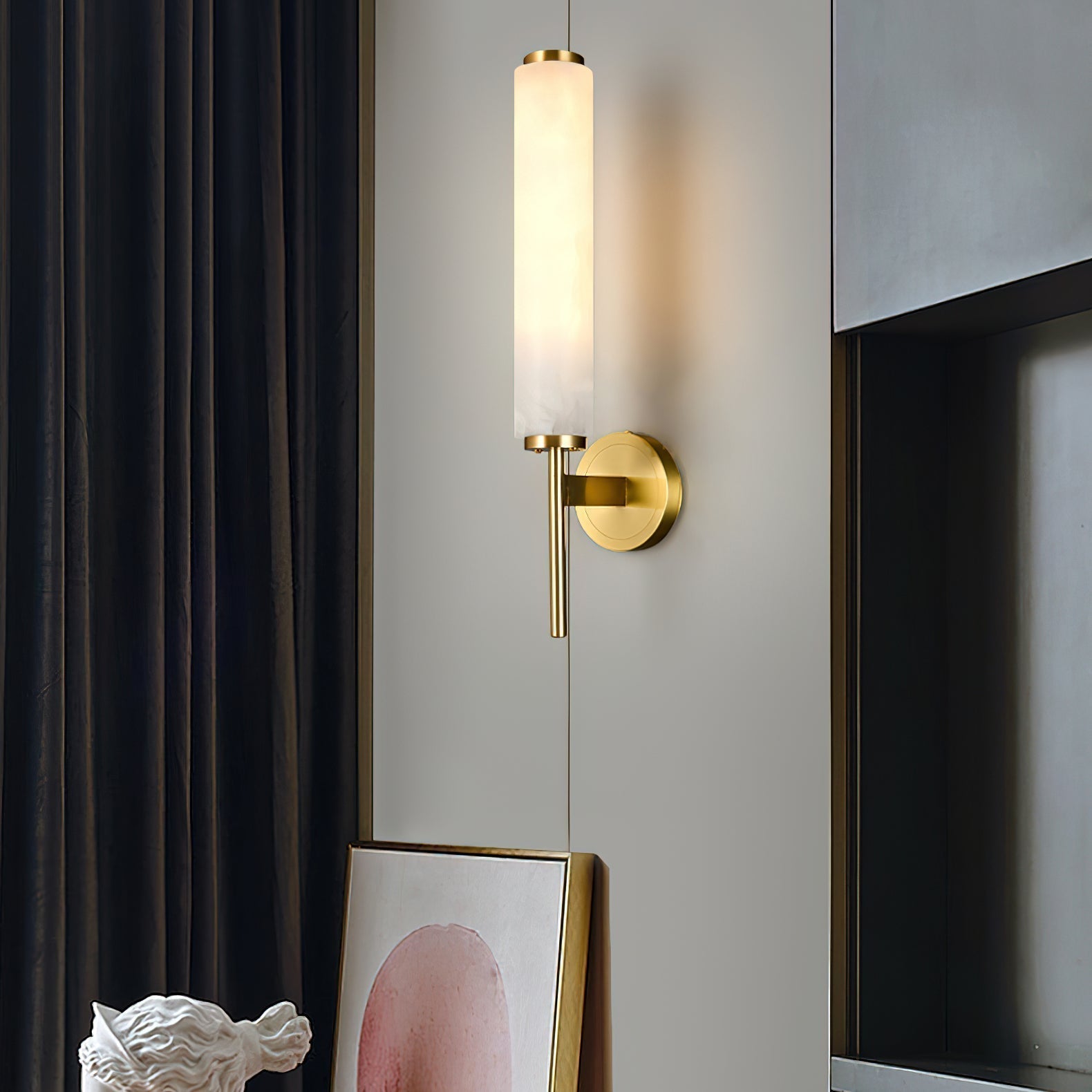 Lampada da Parete in Alabastro Art Deco Jern