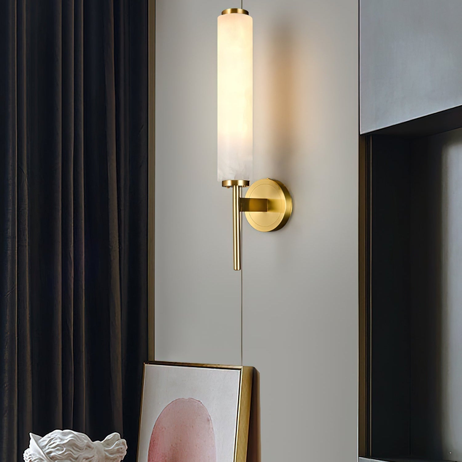 Lampada da Parete in Alabastro Art Deco Jern
