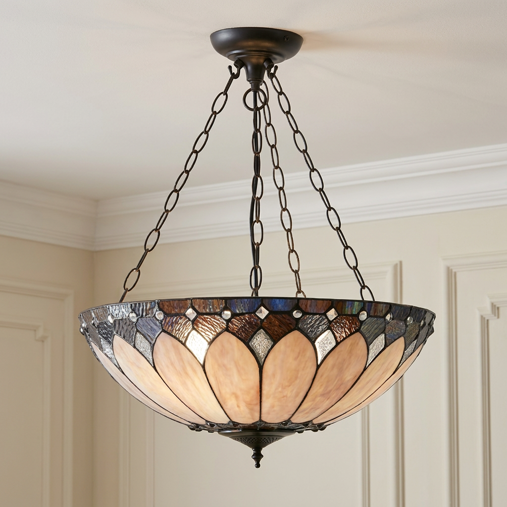 Lampada a soffitto Tiffany Invertita Brooklyn Media
