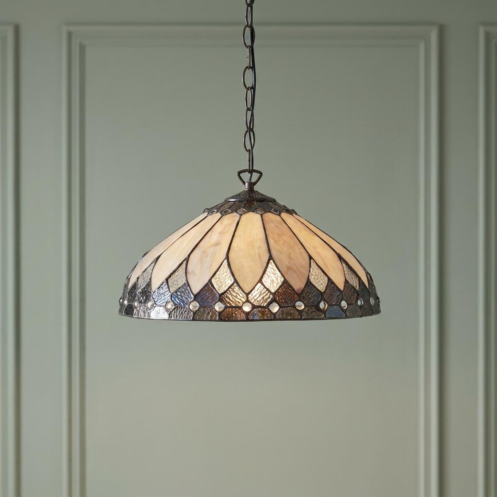 Lampada da soffitto Tiffany Brooklyn Media - Attacco per una lampadina