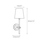 Lampada da Parete in Tessuto Ottone Platino