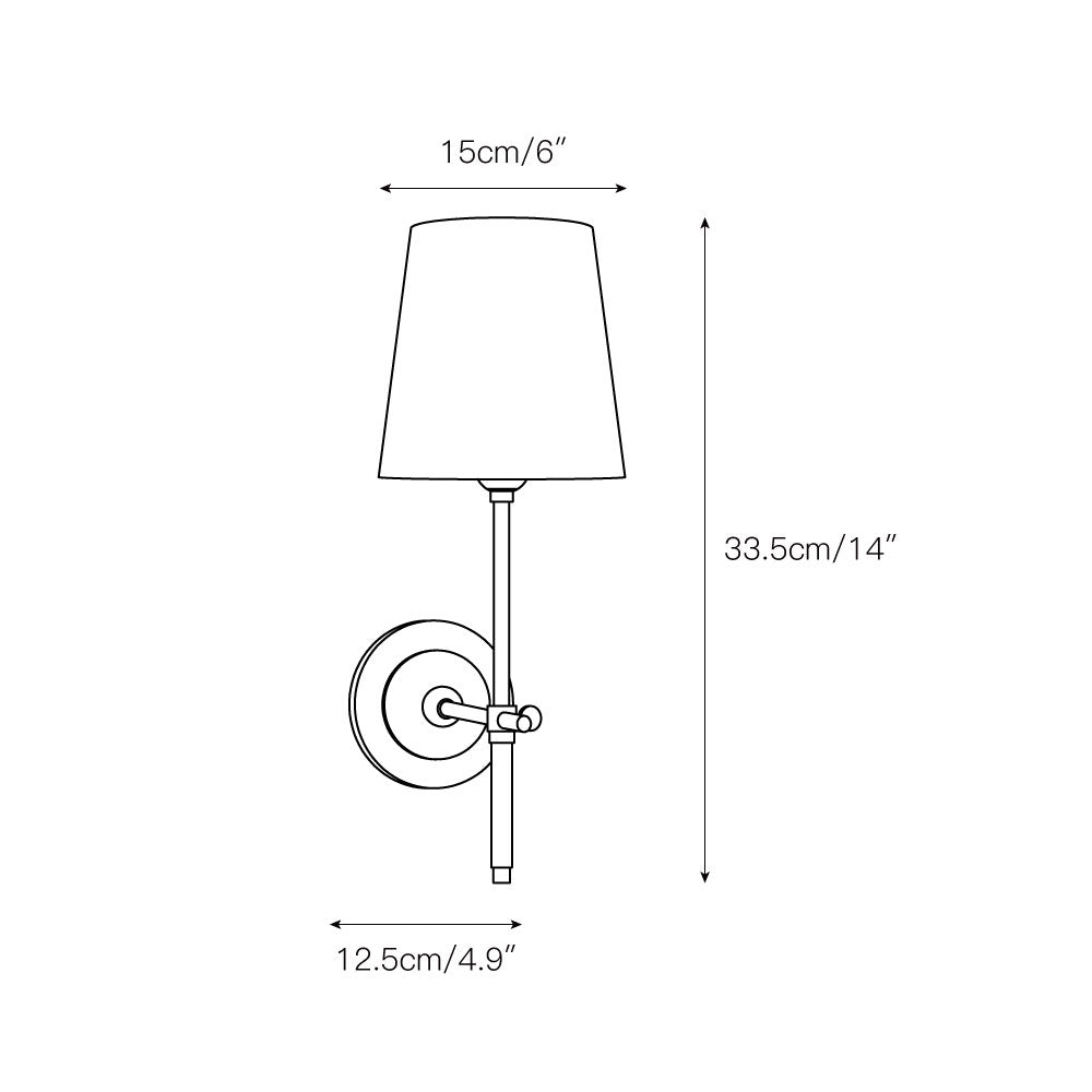 Lampada da Parete in Tessuto Ottone Platino