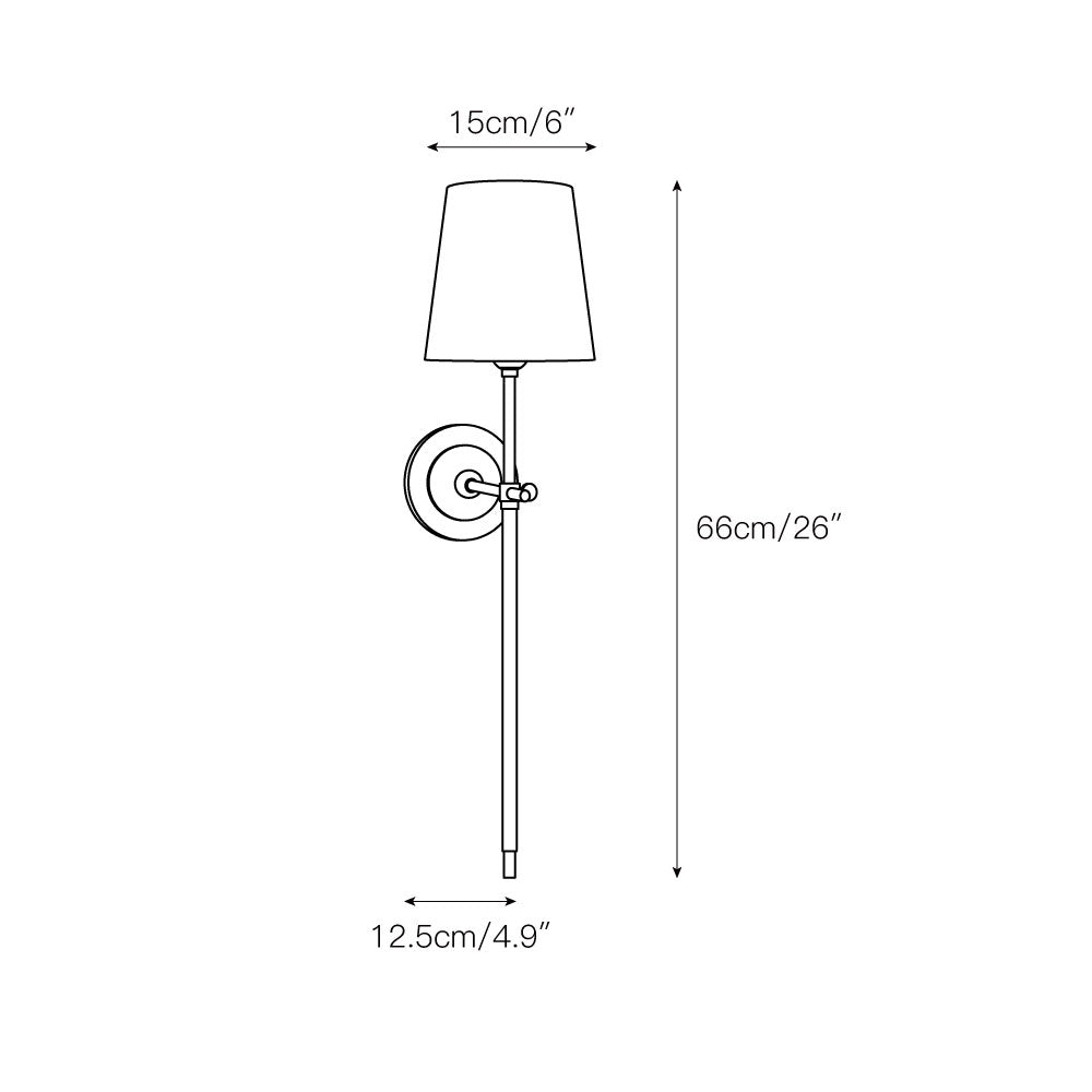 Lampada da Parete in Tessuto Ottone Platino