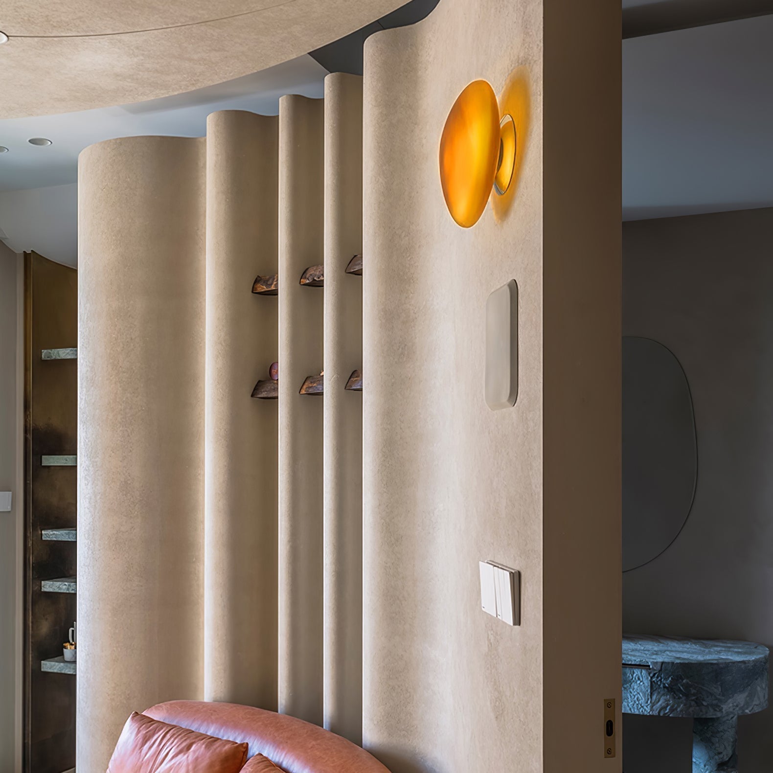 Lustra Applique Vetro Bolla Scultorea