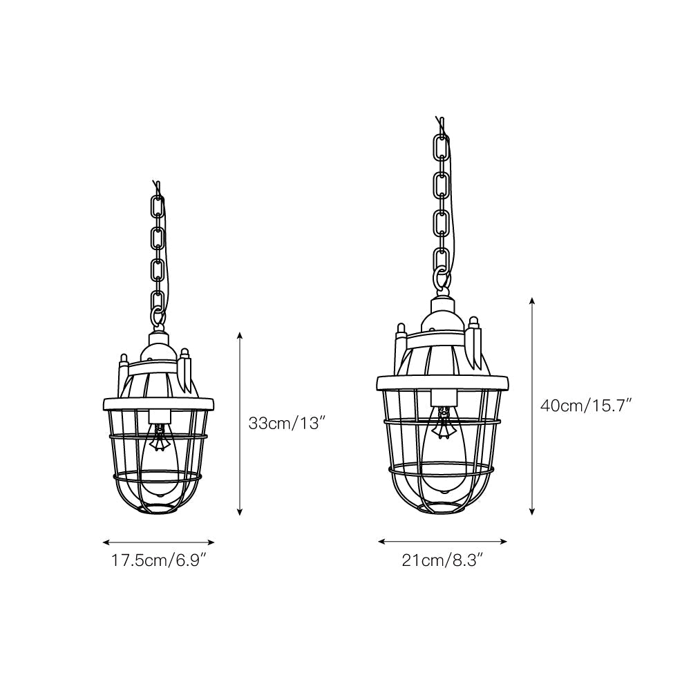 Lampada a sospensione Bulkhead Cage