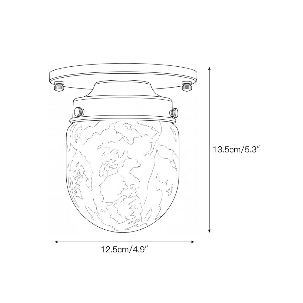 Lampada da soffitto in alabastro a forma di proiettile