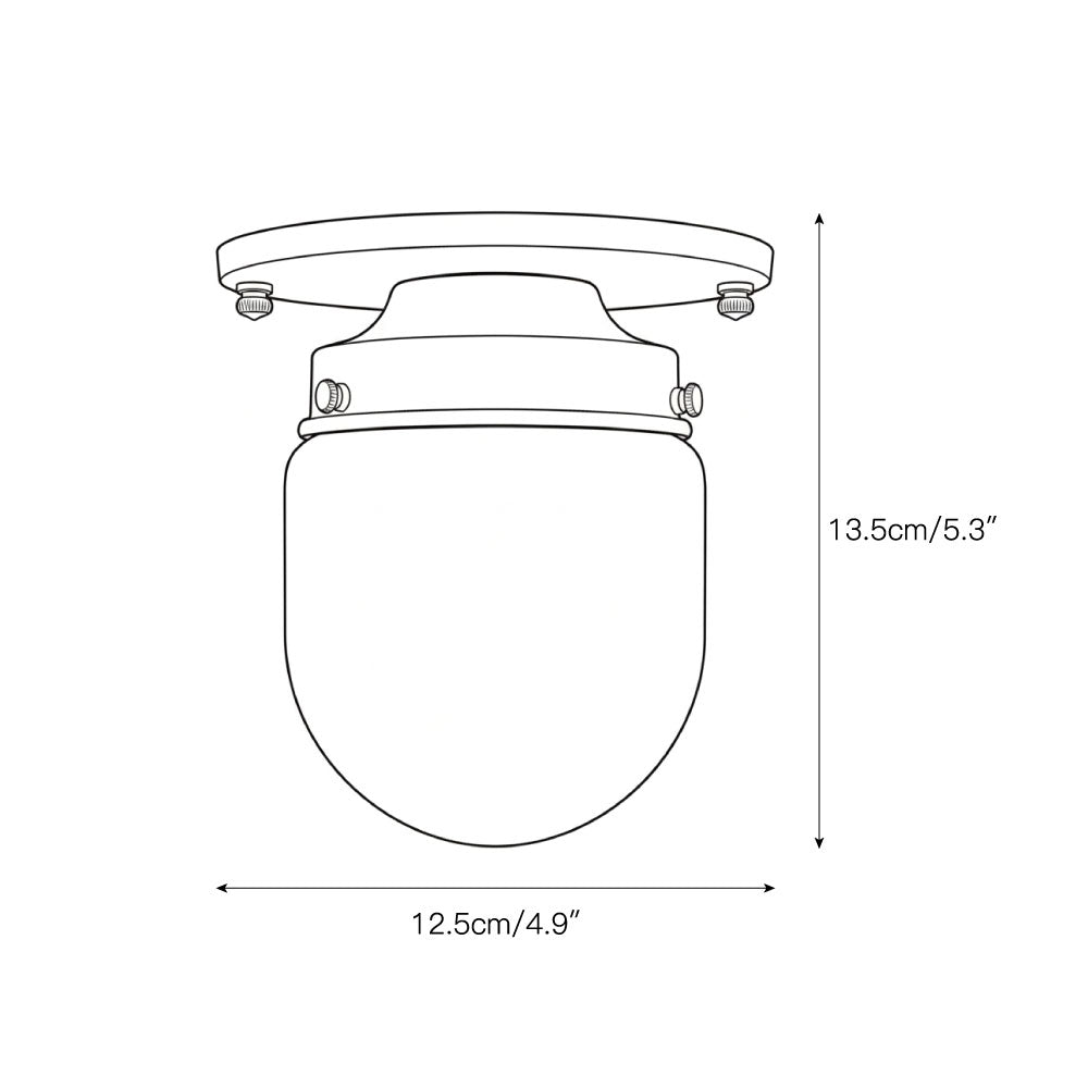 Lampada da soffitto sferica a forma di proiettile
