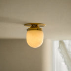 Lampada da soffitto in alabastro a forma di proiettile