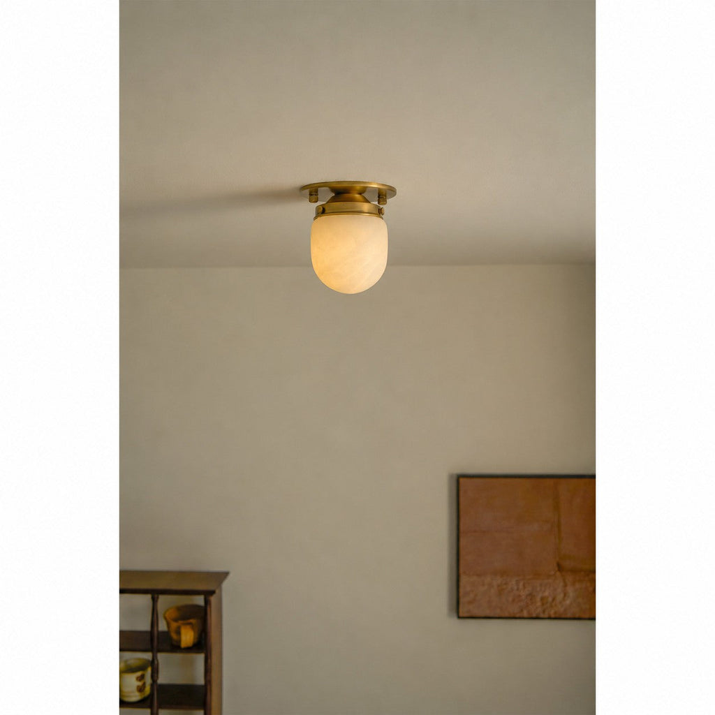 Lampada da soffitto in alabastro a forma di proiettile