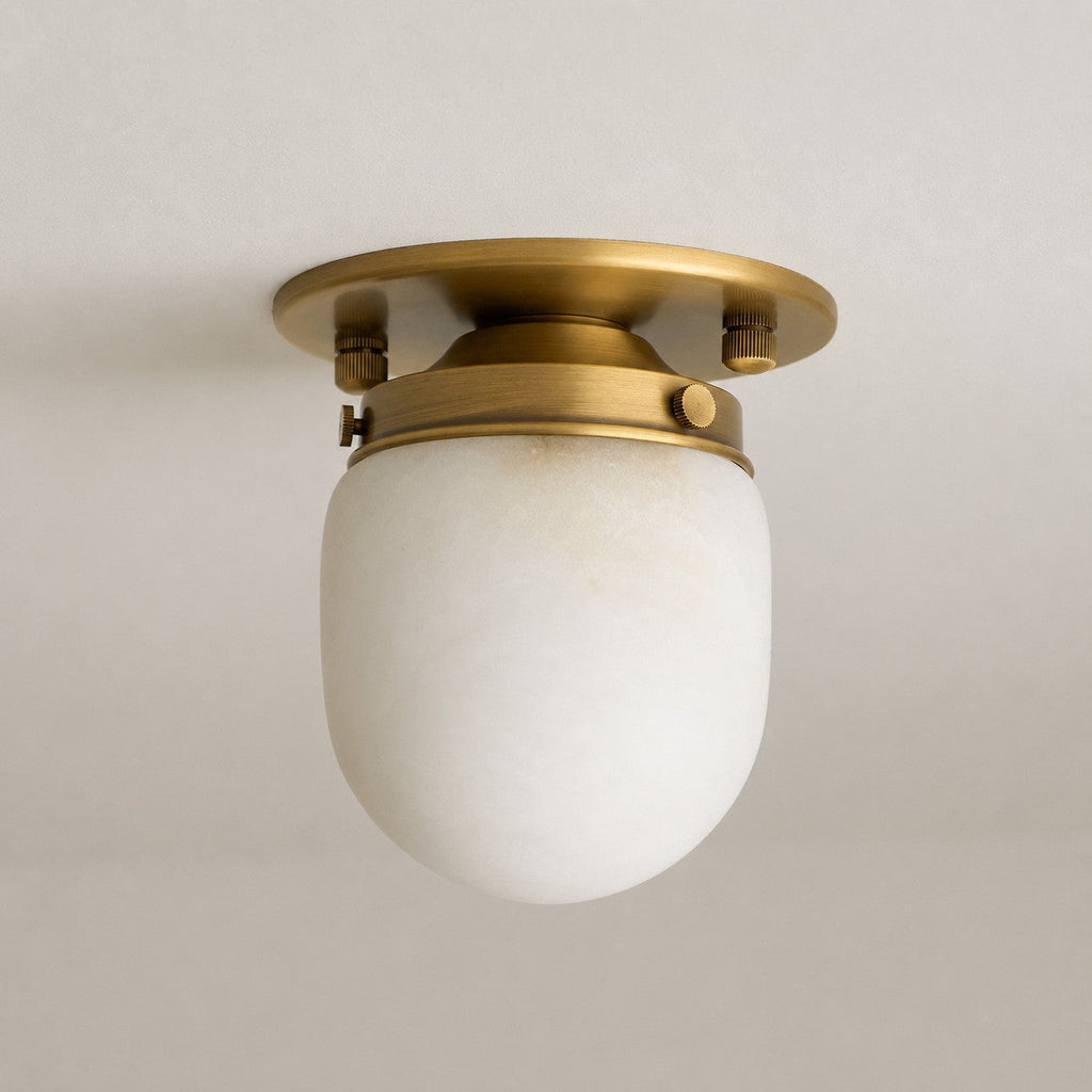Lampada da soffitto in alabastro a forma di proiettile