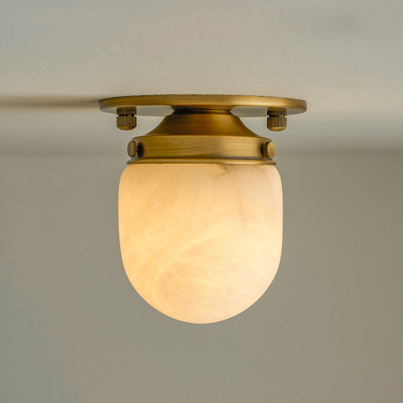 Lampada da soffitto in alabastro a forma di proiettile