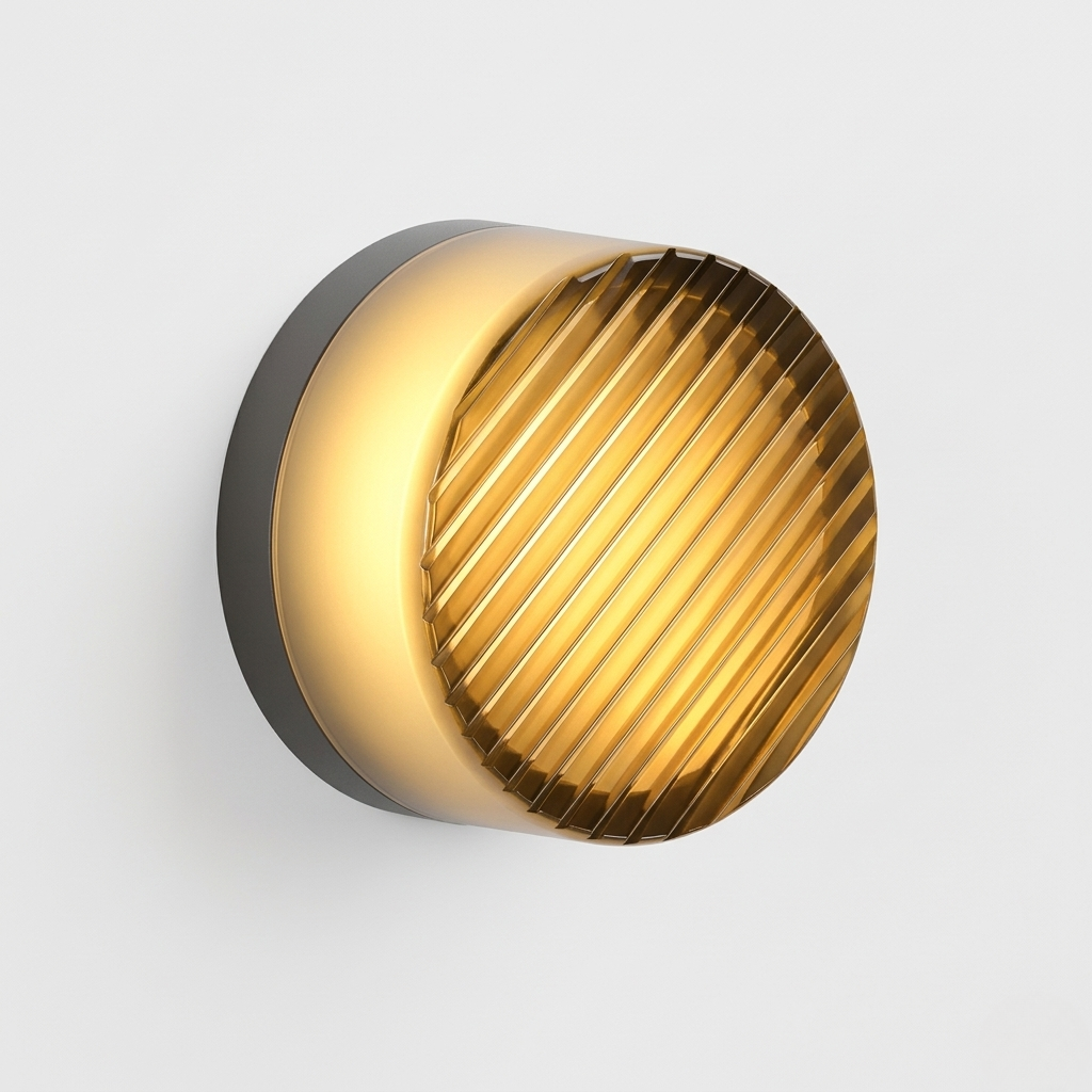 Applique LED da Parete Rotonda in Vetro Lampada Moderna per Camera e Soggiorno