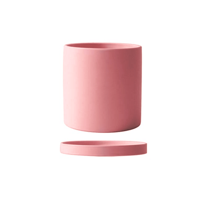 POTERIE – Vaso da fiori moderno in ceramica con piattino