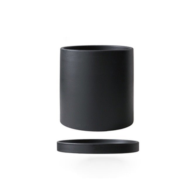 POTERIE – Vaso da fiori moderno in ceramica con piattino