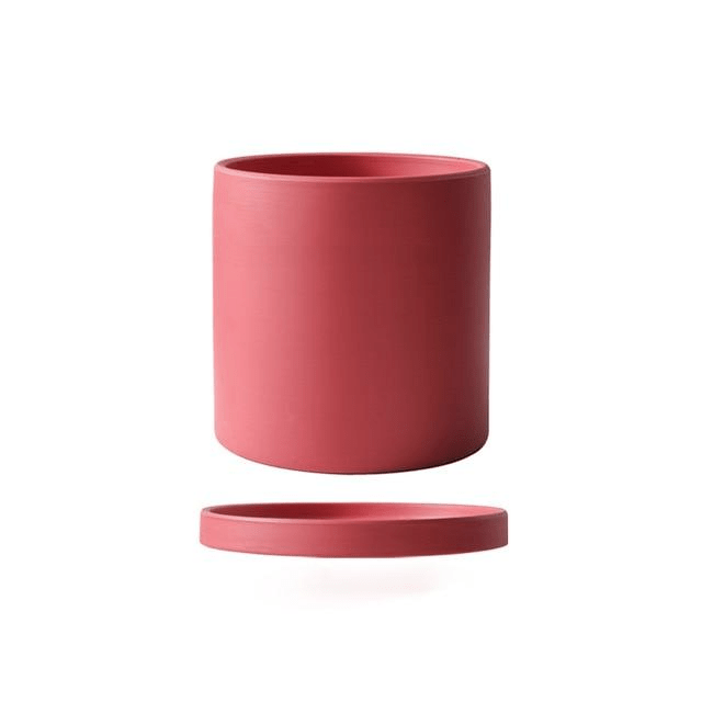 POTERIE – Vaso da fiori moderno in ceramica con piattino