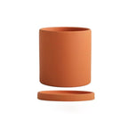 POTERIE – Vaso da fiori moderno in ceramica con piattino