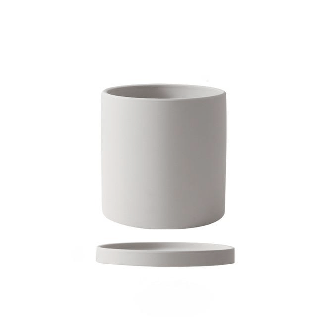 POTERIE – Vaso da fiori moderno in ceramica con piattino