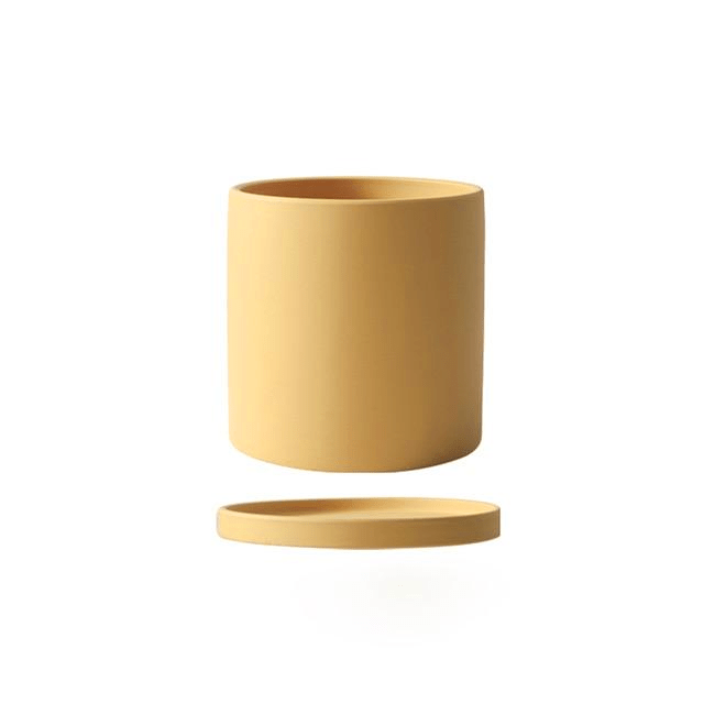 POTERIE – Vaso da fiori moderno in ceramica con piattino