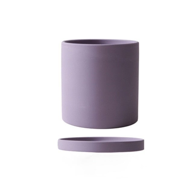 POTERIE – Vaso da fiori moderno in ceramica con piattino