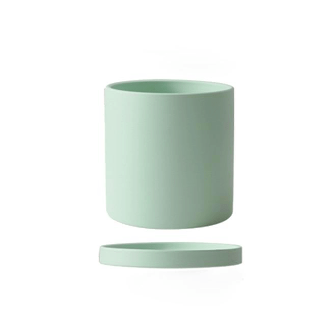 POTERIE – Vaso da fiori moderno in ceramica con piattino