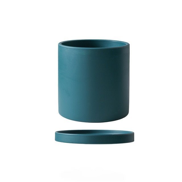POTERIE – Vaso da fiori moderno in ceramica con piattino