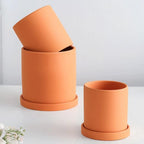 POTERIE – Vaso da fiori moderno in ceramica con piattino