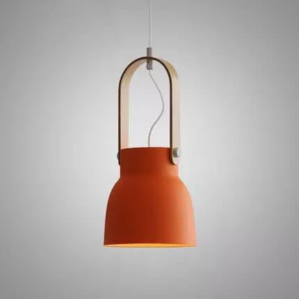 Lampada a Sospensione Moderna Nordica con Manico in Legno 1 Luce
