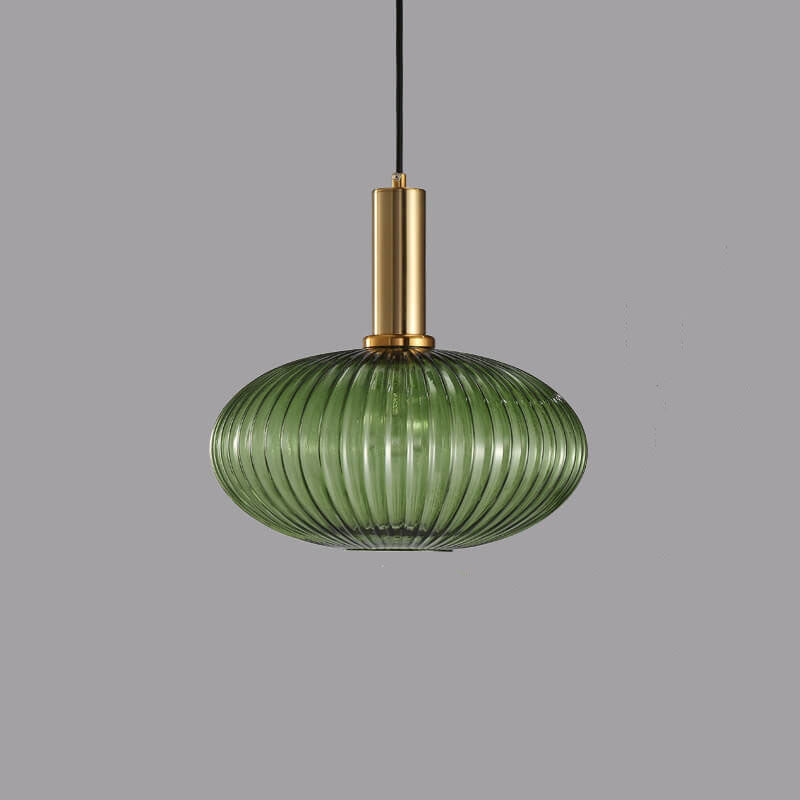Lanterna in Vetro Striata Minimalista con Sospensione a 1 Luce