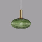 Lanterna in Vetro Striata Minimalista con Sospensione a 1 Luce