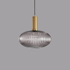 Lanterna in Vetro Striata Minimalista con Sospensione a 1 Luce