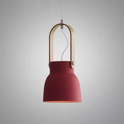 Lampada a Sospensione Moderna Nordica con Manico in Legno 1 Luce
