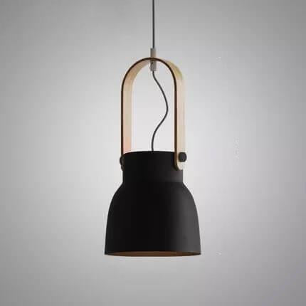Lampada a Sospensione Moderna Nordica con Manico in Legno 1 Luce