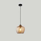 Lampada a Sospensione Barrel 1 Luce in Vetro Wave Testurizzato Nordico