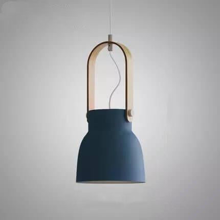 Lampada a Sospensione Moderna Nordica con Manico in Legno 1 Luce