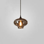 Sospensione LED in Vetro Grigio Fumo Moderno a 1 Luce